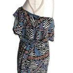 RT Zebra Print Retro Tribal Strapless Layered Frilly Romper Size M Photo 1