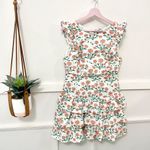 Petal and Pup  Anya Floral Ruffle Shoulder Puff Sleeve White Mini Dress US 10 Photo 1