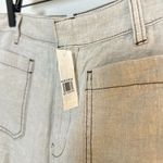 Madewell  Patch Pocket Linen Flare Trousers in Oat Color Linen Size US 2 NWT Photo 4