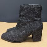 Corkys Razzle Dazzle Black Glitter Ankle Booties Heeled Boots Womens 8 Hey Girl Photo 2