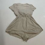 Princess Polly  Beige Linen Wrap Romper Size 4 US / AU 8 Photo 1