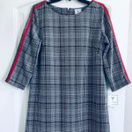 Violet Weekend Plaid a red Stripe Dress Midi Black & White Size L NWT $98.00 Size L Photo 3