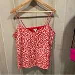 J.Crew Cute scalloped trim rose coral floral skinny strap cami cottagecore prep Photo 4