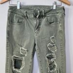 American Eagle  Distressed Sage Green Jeans 2 Y2K Photo 1