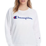 Champion  Power-Blend Fleece Boyfriend Sweatshirt White Size 1X Photo 0