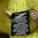 Tribekka 44 Sweater Womens Medium Citron Yellow Mock Neck Striped Rainbow Tinsel Photo 9