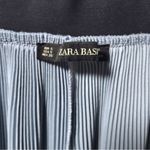 ZARA High Waisted Pleated Wide Leg Pants in Dust Blue Photo 5