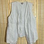 J.Jill Open Front Beige Long Linen Neutral Tailored Vest Size Large Photo 0