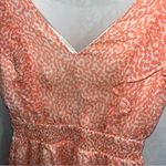 EXPRESS Sleeveless Ruffle White/Peach Two Pocket Romper Elastic Waist Size XXS Photo 6