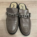 Free People NEW  Vida Tan Metallic Chain Leather Mules Women’s Size 36 Photo 5