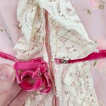 Lorrie Deb Vintage Union Made Cottagecore Coquette Floral Lace Dress Size 9 10 Pink Photo 10