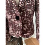 Emma James  Women's Tweed Blazer Size 8 Long Sleeve One Button Lined Lapel Collar Photo 4