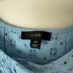 J.Crew Light Blue Button-front eyelet cropped top XS Photo 3