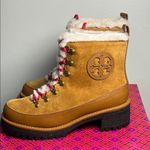Tory Burch  thea shearling boots size6 color/rhum natural 202 rubberized leather Photo 2
