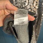 Anthropologie Charcoal Silver Foil Lace Overlay Sweater Top | Size Medium Photo 9