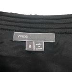 Vince  Black Leather Trim Basket Weave Jacket Coat Zip Front Pockets Black Size 8 Photo 8