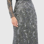 Mac Duggal  5124 Womens Dark Gray Beaded Long Sleeve Evening Gown Photo 1