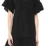 Lucky Brand NWT Black Cotton Mini Dress Size Small Boho Ruffles Dark Fairy Photo 0