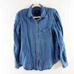 Rails Long Sleeve Button Up Madelyn Chambray Shirt Top Pacific Blue Wash Small Photo 2