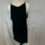 Stella Luce black high neck asymmetrical hem tunic top size large Photo 2