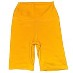 Carbon38 Women’s Size S Mustard Yellow Ribbed Jacquard Exercise Biker Shorts Photo 1