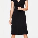 Boden • Casual Jersey Dress surplice black cotton knit day cap sleeve a Photo 3