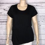 Dress Barn  Woman NWT Size 1X Black Tiered Ruffle Asymmetrical Hem Knit Top Photo 0