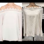 Cami NYC NWT  White Romantic Silk Lace Blouse‎ Large Long Sleeve Neutral Cameron Photo 1