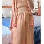 Anthropologie Sundress Pom Jumpsuit Tie Straps Wide Leg Womens Size XS / S Photo 4