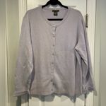 Eddie Bauer  Size XXL Pale Blue Angora Lambs Wool Crew Neck Button Cardigan Photo 0