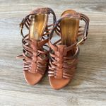 Joan & David  Brown Leather Strappy Stacked Heel Sandals Womens 7 Summer Y2K Photo 4