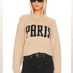 ANINE BING  Kendrick Wool/Cashmere Blend University Paris Sweater in Light Camel Photo 1