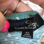 Suzanne Betro Size 4X Green and White Polka Dot Blouse Photo 4