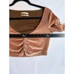 Urban Outfitters Pink Mauve Velvet Ruched Cropped Long Sleeve Top Women's Size M Photo 7