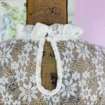 SheIn Coquette Sheer Lace Ruffle Mock Neck Long Sleeve Blouse Cream Small Photo 8