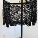 Farm Rio  Black Crochet Crop Top Photo 1