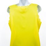 Anthropologie Mine Scalloped Lightweight Sleeveless Wide Strap Tank Top Shirt Blouse Yellow Photo 4