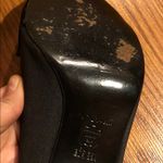 Nina  Black Satin Peep Toe Heel Shoes Size 9.5 Photo 6