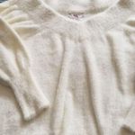 Chelsea28  Cozy Eyelash Sweater Off Shoulder V Neck Long Sleeve Ivory WomenSize L Photo 2