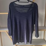 Anthropologie  Moth Crossed Pointelle Pullover Sweater Navy Round Neck Photo 3