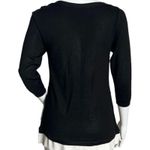 White House | Black Market Sweater Women XS Black White Embroidered Stripe Neutral Photo 2