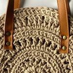 UNBRANDED MACRAMÉ PURSE DOUBLE STRAP VEGAN LEATHER STRAPS FRINGE CLEAN Tan Photo 4