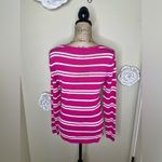 Vineyard Vines Bright Pink & White Striped Lightweight Sweater Size Small Photo 9