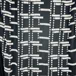 John Mark  Embroidered Blouse Top Womens Large V-Neck 3/4 Sleeve Boho Black White Photo 3