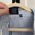 Madison Mathews Blue White Seersucker Dress Embroidered Size XS Photo 2