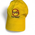 Yellow cotton cap with "NO BOYS HORSES" embroidery Photo 0