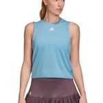 Adidas NWT top women’s medium blue white sleeveless tank top gym clothes workout Photo 0