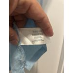 Orvis Women's Size Large Blue Linen Blend Button Short Sleeve Top Cap Sleeves Photo 5