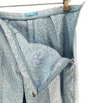 J. McLaughlin Pants Womens 6 Light Blue Jacquard Paisley Floral Tapered Slim Fit Photo 2