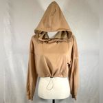 Muses Only mocha tan super soft cropped active hoodie size small Photo 1